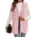 Double-Sided Fleece Hooded Button Cardigan - Women's Casual Vest For Autumn & Winter, Solid Color Lightweight Layering Piece_ecoleips.com