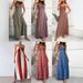 European American Women's High Waist Slimming Print Beach Dress Spring/Summer Fashion Suspender Slit Design Regular Size_ecoleips.com