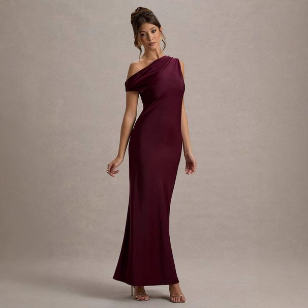 Cross-Border Spring French Elegant Sleeveless Off-Shoulder High-End Slim Long Dress Party Gown Women_ecoleips.com