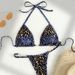 Women's Clothing New Sexy T-Shaped Pearl Leopard Special Fabric Swimsuit_ecoleips.com