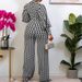 C8442 European And American Women's Fashion Spring Elegant Lantern High Waist Straight Printed Wide Leg_ecoleips.com