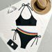 Women's Clothing Women's Sexy Solid Color Striped Bikini Style Two Piece Swimsuit Beach & Pool Ready Quick-Dry Polyester, Modest Coverage_ecoleips.com