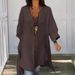 Women's Clothing Casual Cotton And Linen Split Loose Shirt Dress_ecoleips.com