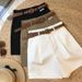 Women's Wide Leg Cargo Pants High Waist Loose Fit Casual Style with Belt Pair Thin Five Point Summer New_ecoleips.com