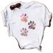 European American Cross-border Foreign Trade Wholesale Clothing Peace And Love Animal Paw Print Round Neck Plus Size_ecoleips.com