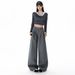 Autumn New Wide-Leg Loose Pleated Casual Versatile Solid Color Straight-Leg Floor-Length Pants For Women Thick_ecoleips.com