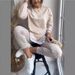 Independent Station European American Cross-Border Autumn Winter Women's Ribbed Crew Neck Long Sleeve Double-Sided_ecoleips.com