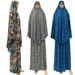 Hooded Headscarf Short Skirt Two-Piece Set Printed Floral Worship Fashion Ethnic Style Long Robe_ecoleips.com
