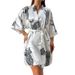 Daenerys Cross-Border Sexy Casual Lounge Simple Fashion Cardigan Tie Bathrobe Women's Imitation Silk Nightgown_ecoleips.com