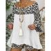 2025 Spring New Women's Fashion Leopard Pattern Splicing Loose Large Cotton And Set For Women_ecoleips.com