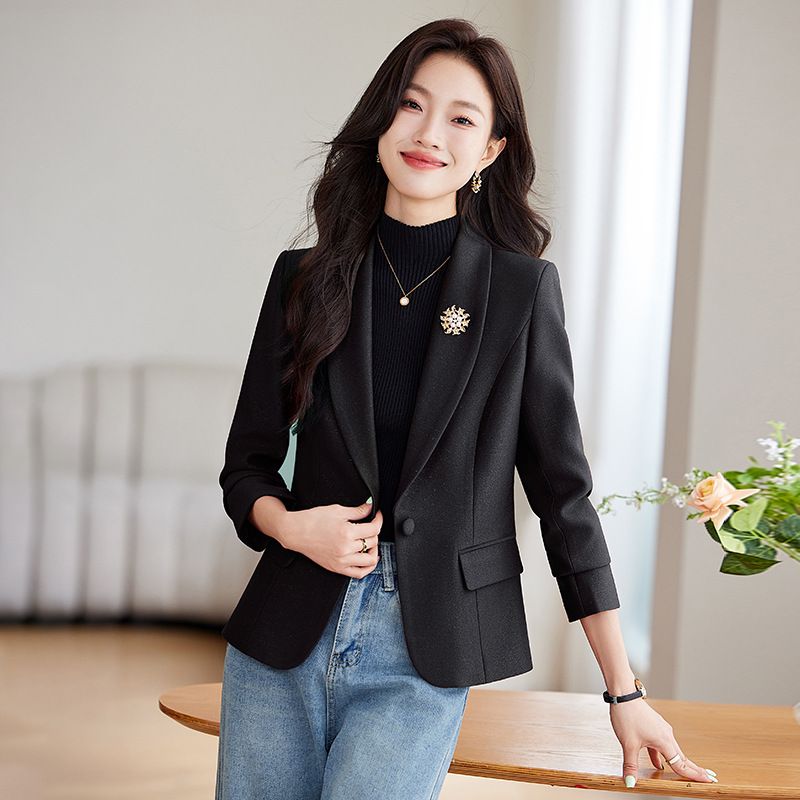 Red Women's Petite Fit Suit Jacket High End Autumn Winter Collection Goddess Style For Spring_ecoleips.com