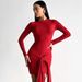 Summer Women's Long Sleeve Bodycon Dress Solid Color Elegant Slim Fit Fashion Ribbon European American Cross Border Style_ecoleips.com