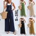 Women's Clothing Solid Color Casual Overalls Trousers_ecoleips.com
