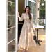 French Floral Chiffon Dress For Children, Spring Autumn 2025 New Medium To Long Style, Slim Fit, Slimming And High-End_ecoleips.com