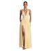 Elegant Vacation Dress for Women European American Style High Slit French Romantic Deep V Neck Large Skirt_ecoleips.com