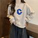 Embroidered Short Round-neck Sweatshirt For Women, Early Spring Thin Vintage Stylish Ins Trendy Pullover Top_ecoleips.com