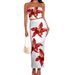 Women's Clothing Fashion Flower Print Multi Color Temperament Slim Fit Tube Top Hip Long Skirt Suit_ecoleips.com