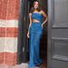 Wind Women's Clothing 2025 Spring/summer New Product Fashionable And Sexy Mid Waist Hollow Lace Ribbon Dress_ecoleips.com