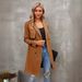 Women's Clothing Women's Double Breasted Trench Coat Classic Lapel Coat Slim Coat Long Coat_ecoleips.com