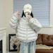 girl Girl 90 White Duck Korean Style 2025 Autumn Winter Ribbed Casual Simple Loose Stand Collar Short Lightweight Down Jacket_ecoleips.com