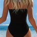 Black V Neck Slimming One Piece Swimsuit Floral Print 2026 Women's Clothing Swimwear_ecoleips.com