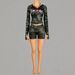 Women's Sporty Two-Piece Set Trendy Printed Zip Up Hooded Jacket And Shorts Stretchy Comfortable Casual Outfit_ecoleips.com