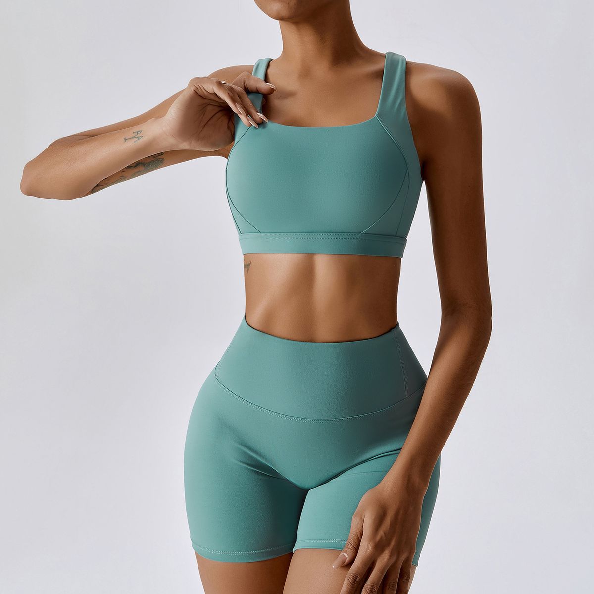 Women's Quick Drying Yoga Suit Professional Gym Training Sports Fitness Clothes Nude Color Spring Morning Jogging 8047_ecoleips.com