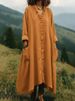 Bohemian Cotton Linen Long Maxi Dress With Side Slits – Flowy Summer Dress For Women, Casual Beach Dress, Loose Fit V-Neck Dress_ecoleips.com