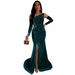 Women's Clothing Sexy Slit Dress Luxury Beading Hot Diamond Evening Dress_ecoleips.com