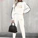 Women's Clothing Fashion Casual Fleece Lined Sweatshirt And Sweatpants Set Thickened Autumn Winter Two Piece Print Clothing_ecoleips.com