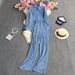 Women's Clothing 2026 Fashion Clean Color Shirt Two-piece Set Of High Waist Vertical Vertical Wide Leg Pants_ecoleips.com