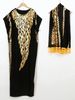 Muslim Rayon Gold Foil Robe Large Headscarf Set_ecoleips.com