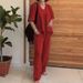 Women's Clothing Women's New Products Cotton And Linen Pure Color V Neck Casual Short Sleeved Tops And Pants Two Piece Set_ecoleips.com