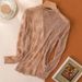 K Perspective Semi High Neck Lace Base Sweater, New Stylish Thin Mesh Small Sweater, Sweater With Inner Lining, Women's Gauze Jacket_ecoleips.com