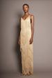 Stylish V Neck Sleeveless Tassel Decor Long Dress Fashion Cocktail Party Prom Evening Gown_ecoleips.com