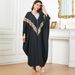 3784 Dubai Loose Muslim Robe Cardigan Women's Batwing Sleeve Dress_ecoleips.com