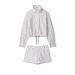 Cross-border Women's Clothing Wholesale Polka Dot Stand-up Collar Loose Jacket 5247713 High-waisted Mini Shorts 2010713_ecoleips.com