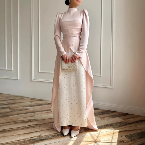 New Niche Celebrity Temperament Slim Trailing Pink Tube Top Evening Dress Dress_ecoleips.com
