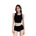 Women's Slimming Push up Bikini Two-Piece Swimsuit Black White Small Chest Friendly for Beach Vacation_ecoleips.com