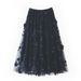 K Mesh Embroidered Half Skirt With Gentle Temperament, Medium Length Skirt, Three-dimensional Flower Heavy Yarn Skirt, Small Fresh Fairy Skirt_ecoleips.com