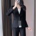 Black Women's Blazer, New Spring And Autumn Style, Suitable For Petite Individuals, Formal Interview Attire,_ecoleips.com