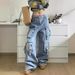 Women's Clothing Retro Multi Pocket Jeans For Women Y2k High Street Straight Overalls Wide Leg Trousers Casual Pants_ecoleips.com