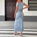 AD192 European American Cross-border Spring Autumn New Stylish And Sexy Printed Waist-cinching Bodycon Ruffle Dress_ecoleips.com