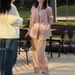 Spring And Autumn Suit Jacket Women's Plus Size Women's Wide Leg Pants Set Fat MM 200 Pounds Pink Loose Suit_ecoleips.com