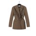 Plus Size Women's Autumn Suit Set | Tapered Waist Blazer & High-Waist Shorts (Chic, Versatile & Flattering Fit)_ecoleips.com