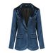 2025s Popular Autumn And Winter Dark Green Commuting Top With One Button Velvet Suit Jacket For Women_ecoleips.com