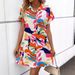 2026 European And American Women's Summer New Fashion Colorful Floral Print Cardigan Short Sleeve_ecoleips.com