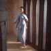 Elegant Solid Color Draped Dress – Polyester A-Line Maxi Dress With Scarf Detail, Minimalist Office & Evening Wear_ecoleips.com