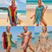 Women's Clothing New Rainbow Colored Hollow Beach Cover Up Bikini Cover Up Swimsuit Sunscreen Clothing For Seaside Vacation_ecoleips.com