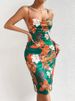 Women's Clothing New Sexy Side Slits Printed Mid Length Suspender Dress_ecoleips.com